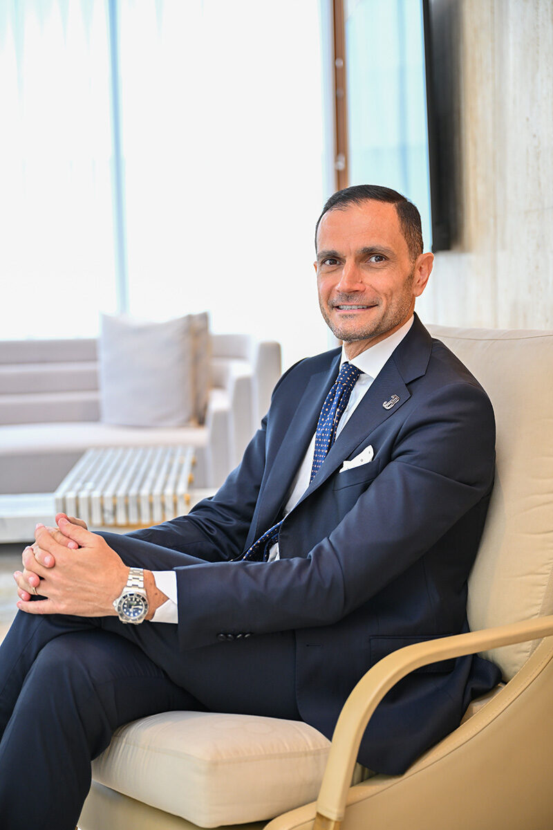 Valerio Sciamannetti, founder of Just Bespoke, in his Dubai office