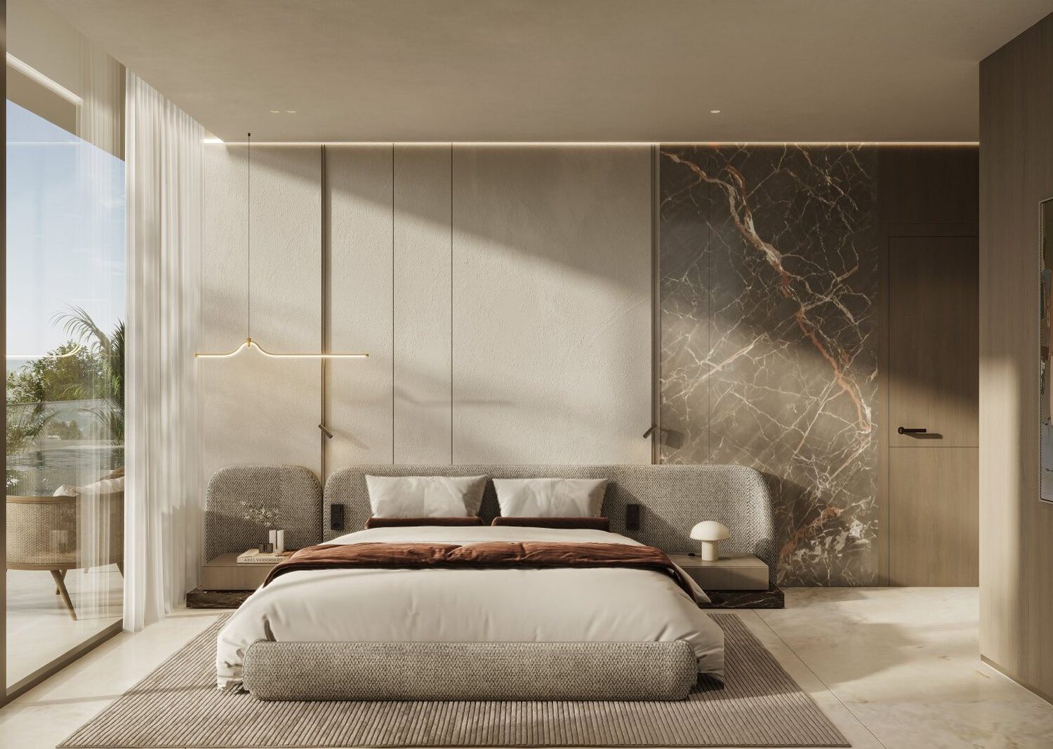 Master bedroom at Allegro Park, Dubai Islands