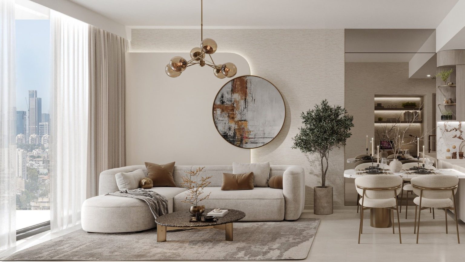 Furnished living room at Pearl House by Imtiaz