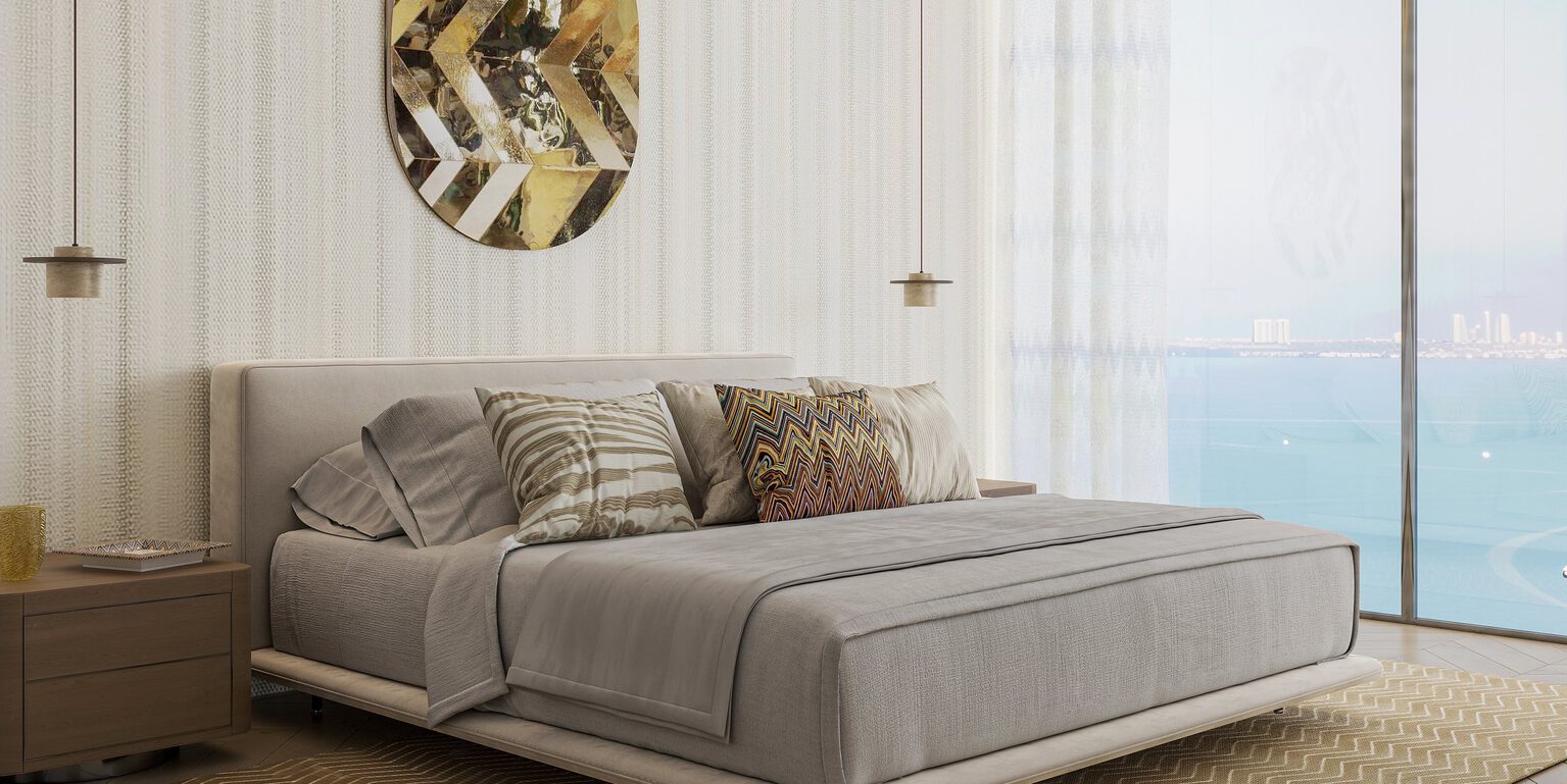 Master bedroom by Missoni at The Bay, Dubai Islands