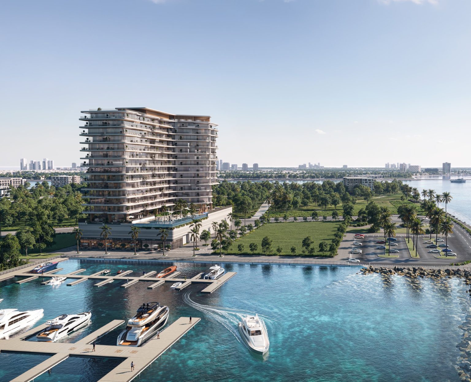 The Bay and the Island A yacht marina, Dubai Islands